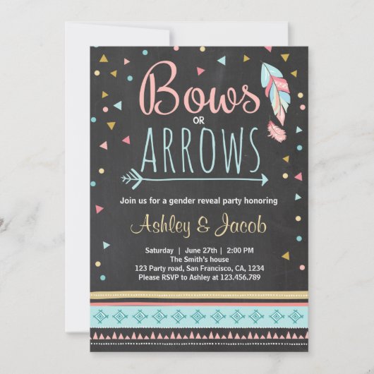 Tribaal Geslacht onthullen uitnodiging Jongen of M (Voorkant)