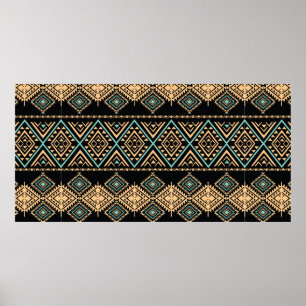 Tribaal kunstpatroon. Etnische geometrische afdruk Poster