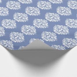 Tribaal masker - Blauw grijs glanzend omslagpapier Cadeaupapier