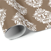 Tribaal masker - bruin glanzend omslagpapier, 30 x cadeaupapier (Rol Hoek)