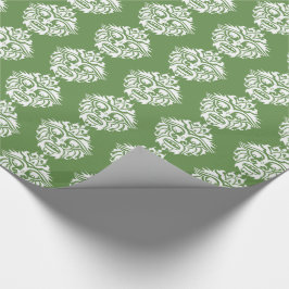 Tribaal masker - Groen glanzend omslagpapier, 30 x Cadeaupapier