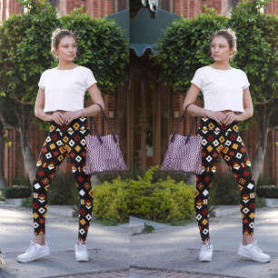 tribaal monochrome hexagon leggings