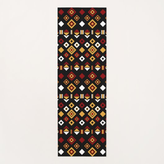 tribaal monochrome hexagon yogamat (Voorkant)