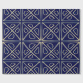 Tribaal naadloos blauw geometrisch patroon. Stripe Cadeaupapier (Vlak)