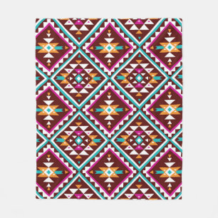Tribaal naadloos kleurrijk geometrisch patroon fleece deken