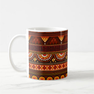 Tribaal naadloos patroon. koffiemok