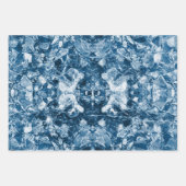 Tribaal Native Art White Dark Classic Blue Design Inpakpapier Vel (Voorkant)