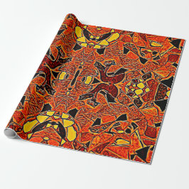 Tribaal Native Oranje Yellow Western Bohemian Cadeaupapier
