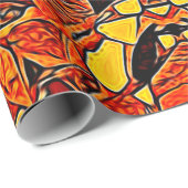 Tribaal Native Oranje Yellow Western Bohemian Cadeaupapier (Rol Hoek)