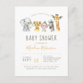Tribaal Oerwoud Dieren Moderne olifant Baby shower Uitnodiging Briefkaart (Voorkant)