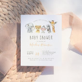 Tribaal Oerwoud Dieren Moderne olifant Baby shower Uitnodiging Briefkaart