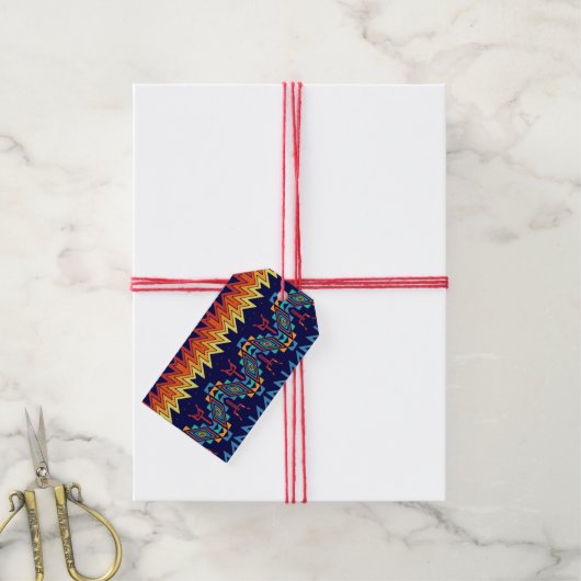 Tribaal ontwerp abstract ontwerp cadeaulabel (Met Touw)