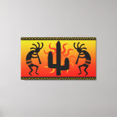 Tribaal ontwerp van de Zuidwest Kokopelli Cactus Canvas Afdruk (Voorkant)