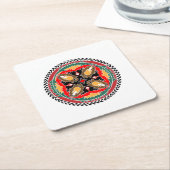 Tribaal ontwerp van Naturea Lover's Forest Pine Co Kartonnen Onderzetters (Schuin)