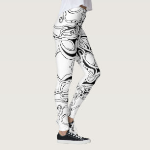 Tribaal ontwerp voor zwart en wit imperium leggings