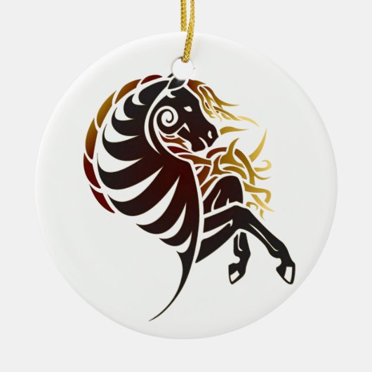 Tribaal paard keramisch ornament (Voorkant)