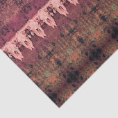 tribaal patroon bruin roze stier Koe schedel Tissuepapier (Detail)