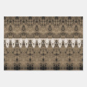 tribaal patroon Sepia Bull Koe schedel Inpakpapier Vel (Voorkant 3)