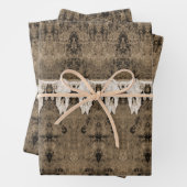  tribaal patroon Sepia Bull Koe schedel Inpakpapier Vel (In situ)