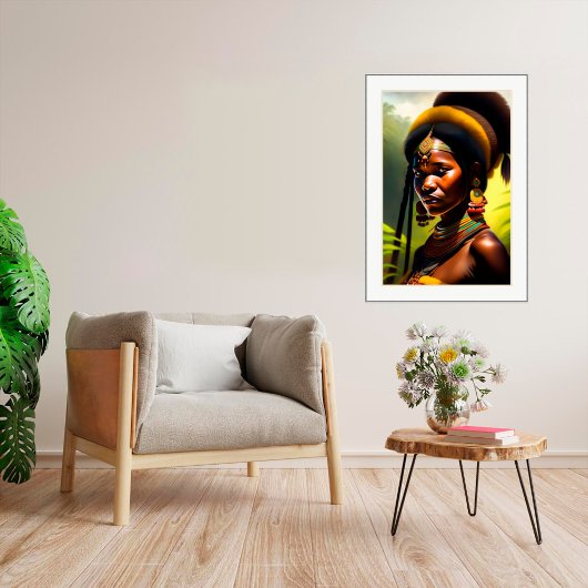 Tribaal portret - Canvas Art Print