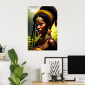 Tribaal portret - Canvas Art Print (Thuiskantoor)