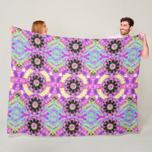 Tribaal Roze Ontwerp Fleece Deken (In situ)