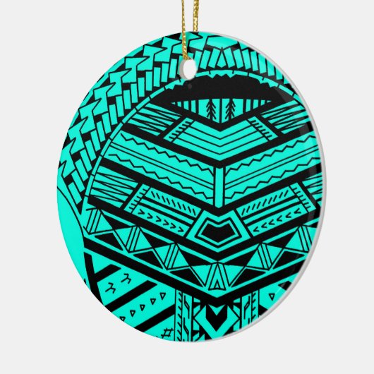 Tribaal Samoaans tattoo in symmetrie Keramisch Ornament (Links)