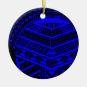 Tribaal Samoaans tattoo in symmetrie Keramisch Ornament (Voorkant)