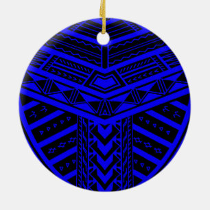 Tribaal Samoaans tattoo in symmetrie Keramisch Ornament