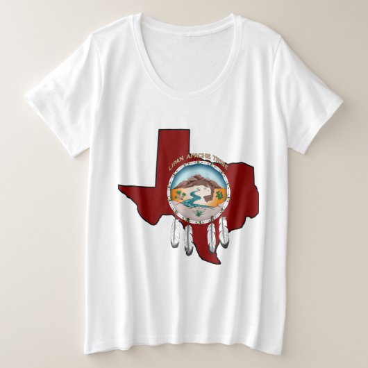 Tribaal schild/Texas Dames plus Grootteveeg Grote Maat T-shirt (Design voorkant)