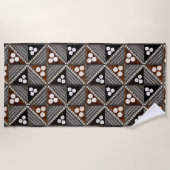  tribaal Tapa Pattern uit Fiji Strandlaken (Voorkant)