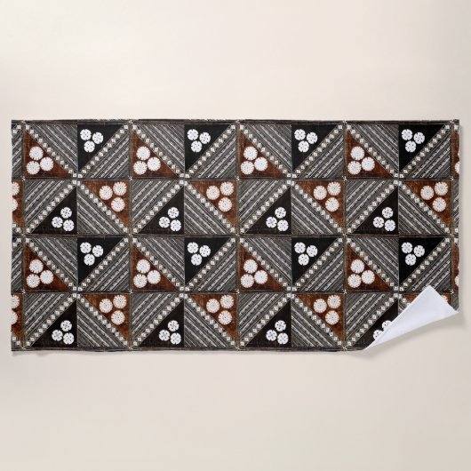  tribaal Tapa Pattern uit Fiji Strandlaken (Voorkant)