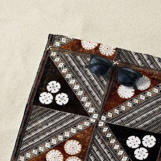  tribaal Tapa Pattern uit Fiji Strandlaken (In situ)