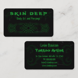 Tribaal Tattoo Black en Green Visitekaartjes