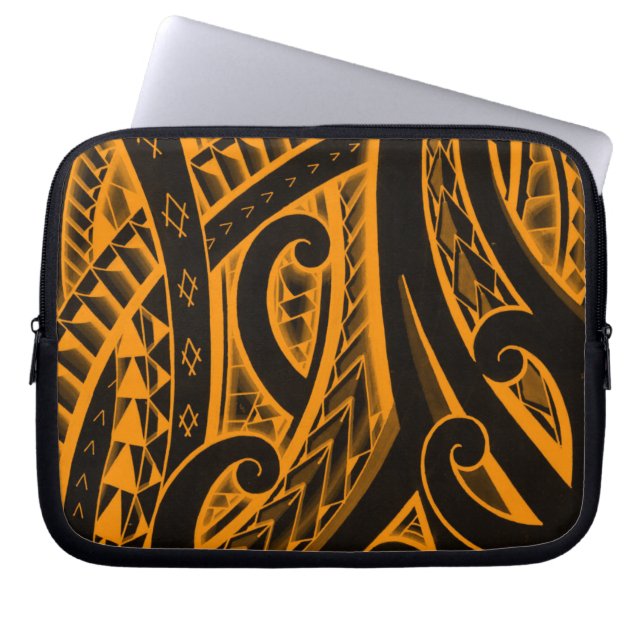 Tribaal tattoo in Maori-stijl en Polynesiaanse vor Laptop Sleeve (Voorkant)