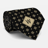 Tribaal Tattoo monogram Stropdas (Opgerold)