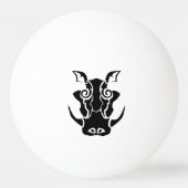 Tribaal Tattoo van een Black Boar Head Pingpongbal (Achterkant)