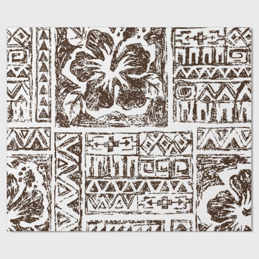 Tribaal tropisch kunstpatroon van de inheemse Hawa Cadeaupapier (Vlak)