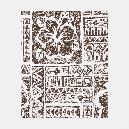 Tribaal tropisch kunstpatroon van de inheemse Hawa Fleece Deken (Voorkant)