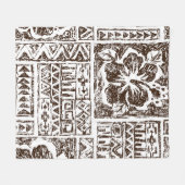 Tribaal tropisch kunstpatroon van de inheemse Hawa Fleece Deken (Voorkant (Horizontaal))
