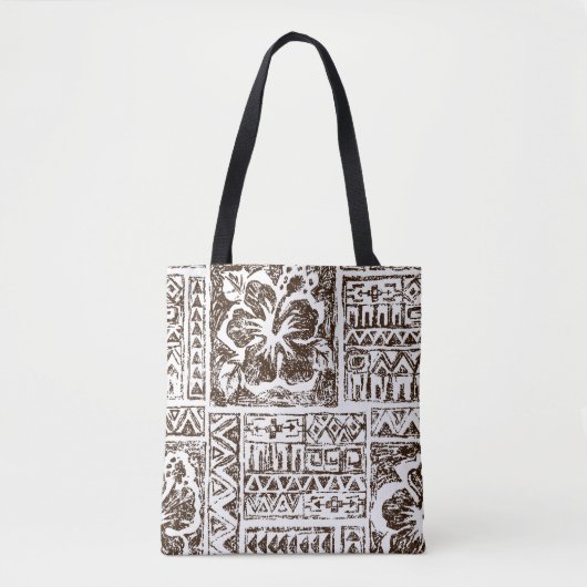 Tribaal tropisch kunstpatroon van de inheemse Hawa Tote Bag (Voorkant)