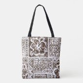 Tribaal tropisch kunstpatroon van de inheemse Hawa Tote Bag (Achterkant)