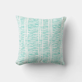 Tribaal-weve-aqua/mint-groen-werpkussen Kussen