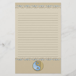 Tribaal zand en water Yin Yang Lined Briefpapier