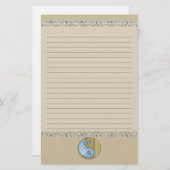 Tribaal zand en water Yin Yang Lined Briefpapier (Voorkant / Achterkant)