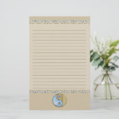 Tribaal zand en water Yin Yang Lined Briefpapier (Staand voorkant)