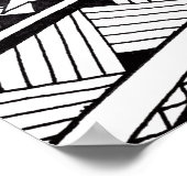 Tribaalpatroon voor zwarte en witte geometrische M Poster (Hoek)