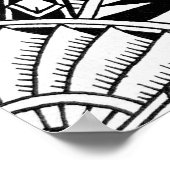 Tribaalpatroon voor zwarte en witte geometrische M Poster (Hoek)