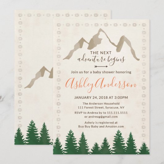 Tribal Adventure Baby shower Kaart (Voorkant / Achterkant)