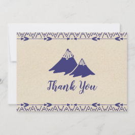 Tribal Adventure Navy Blue Baby shower Bedankkaart